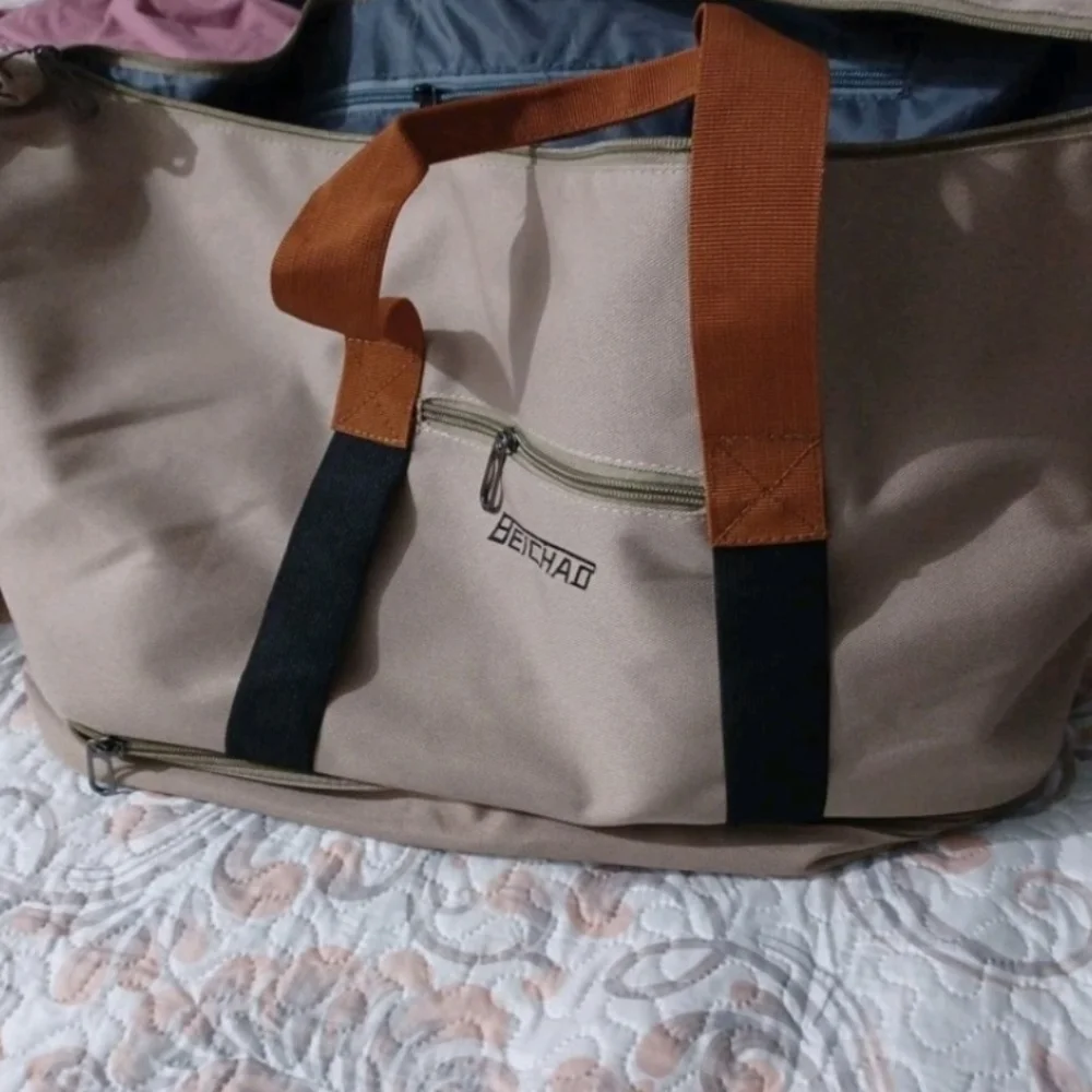 NEW Beige Duffle Bag